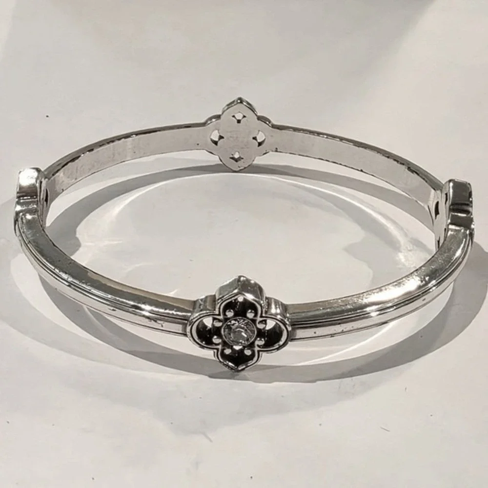 Brighton Toledo Silver Bracelet with‎ Floral Swarovski Crystal Accents
